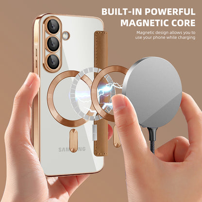 MagSafe Case for Samsung Galaxy A37 5G, Techsuit, SmartMag Book, Brown