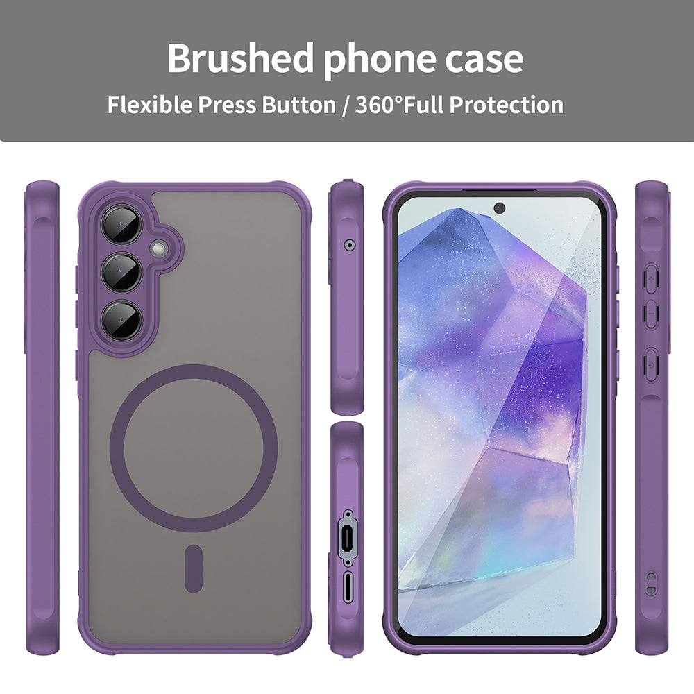 MagSafe Case for Samsung Galaxy A55 5G A556, Techsuit, HaloFrost II, Purple