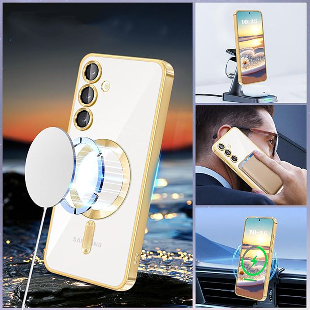 MagSafe Case for Samsung Galaxy A55 5G A556, Techsuit, Luxury Crystal, Black