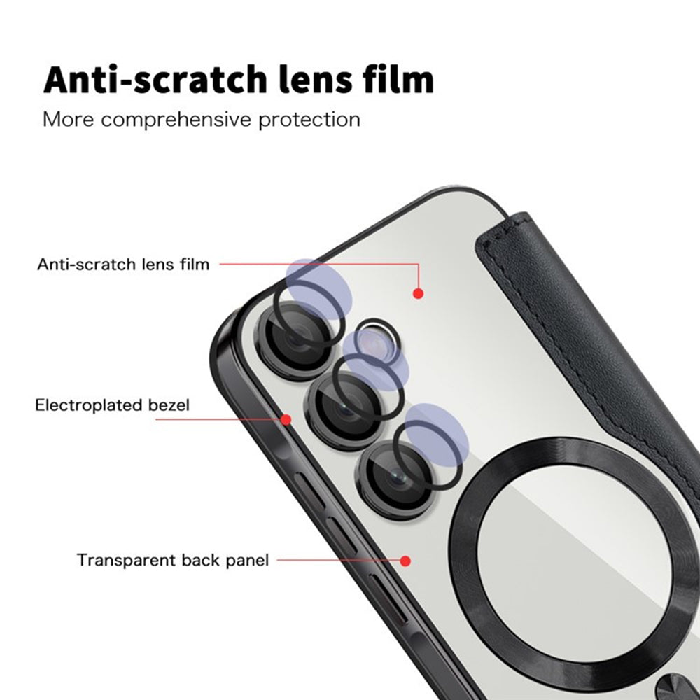 MagSafe Case for Samsung Galaxy A55 5G A556, Techsuit, SmartMag Book, Black