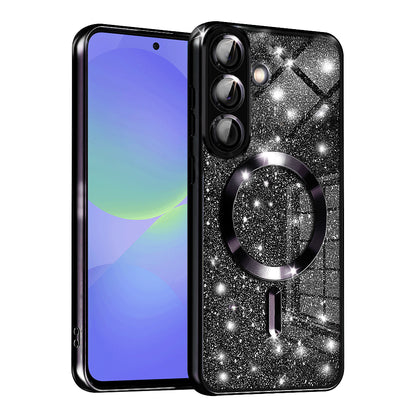 MagSafe Case for Samsung Galaxy A56 A566 / A36 A366, Techsuit, Luxury Glitter, Black