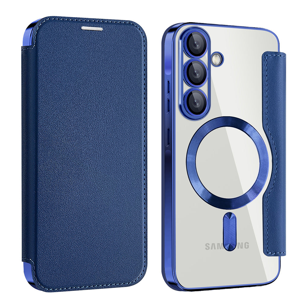 MagSafe Case for Samsung Galaxy A56 A566, Techsuit, SmartMag Book, Blue