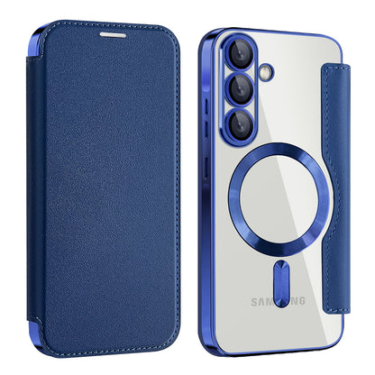 MagSafe Case for Samsung Galaxy A56 A566, Techsuit, SmartMag Book, Blue