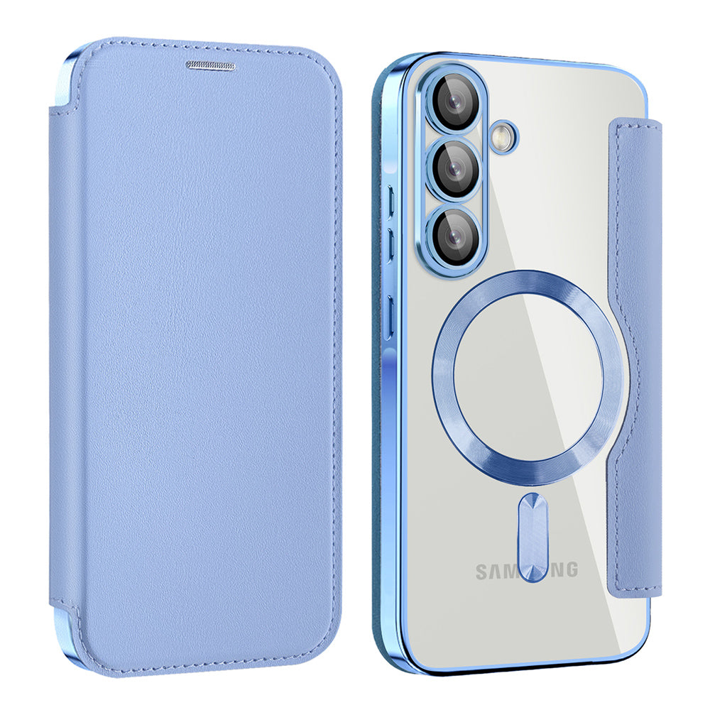MagSafe Case for Samsung Galaxy A56 A566, Techsuit, SmartMag Book, Blue