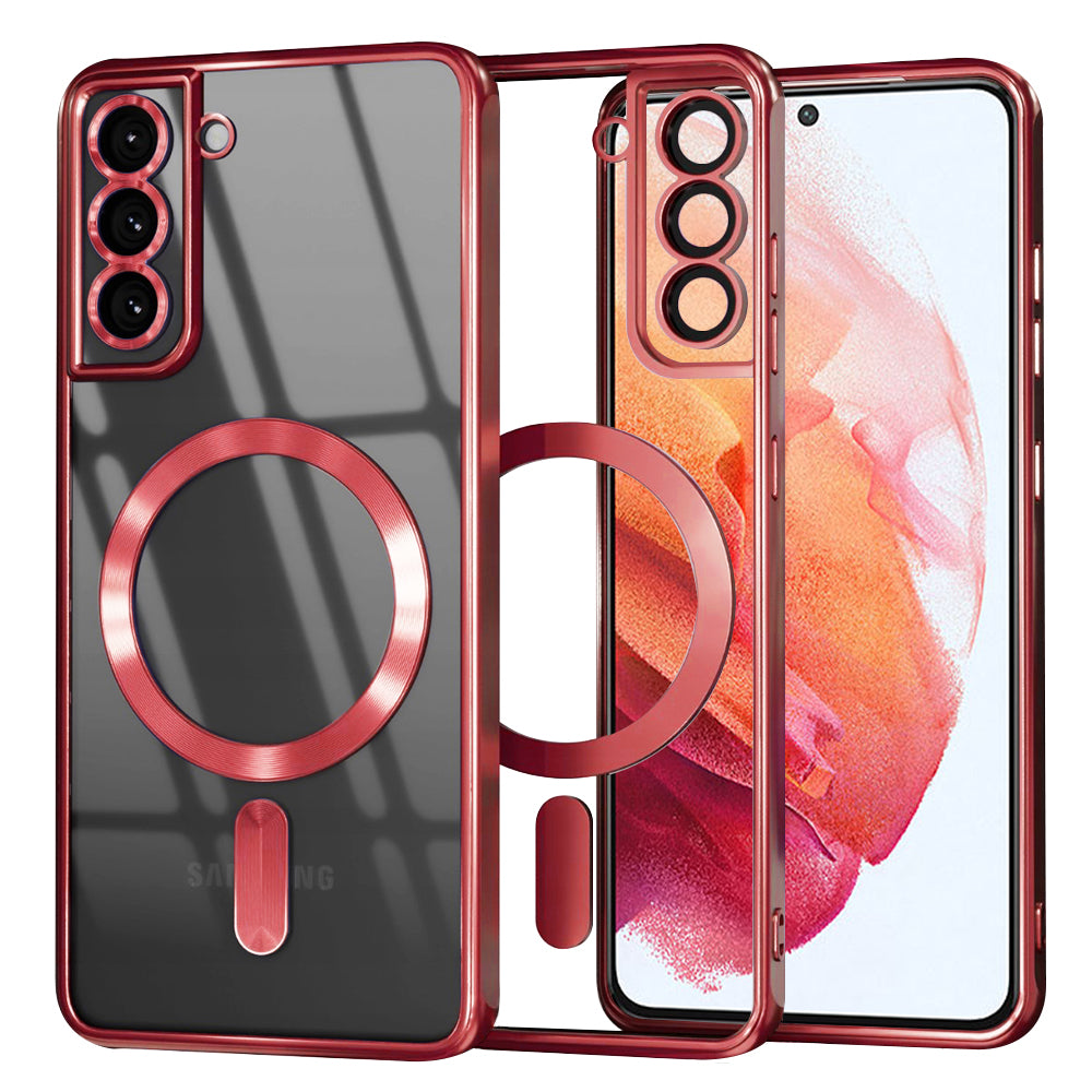 MagSafe Case for Samsung Galaxy S21 5G G991, Techsuit, Luxury Crystal, Red