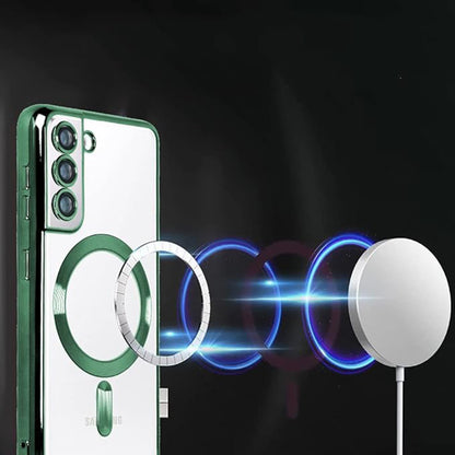 MagSafe Case for Samsung Galaxy S21 FE 5G G990, Techsuit, Luxury Crystal, Black