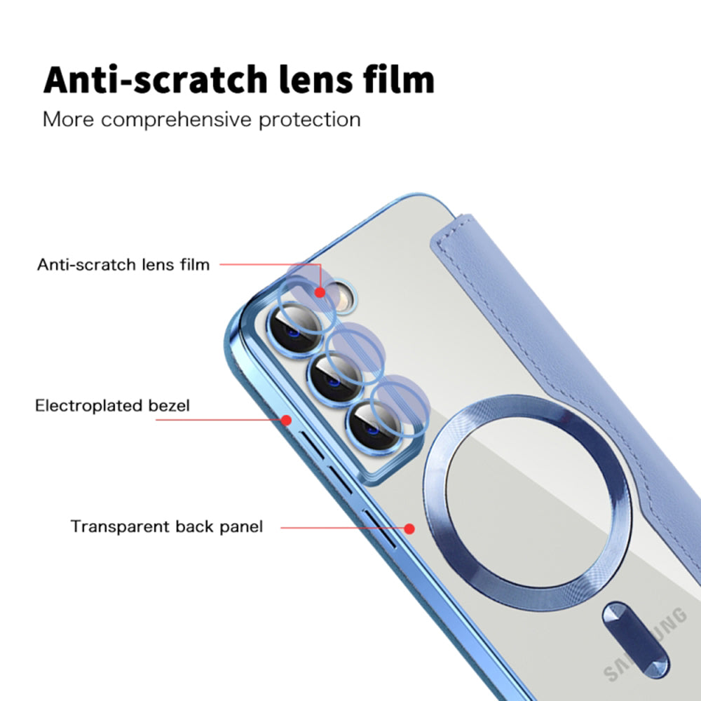 MagSafe Case for Samsung Galaxy S22+ 5G S906, Techsuit, SmartMag Book, Blue