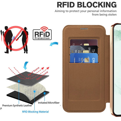 MagSafe Case for Samsung Galaxy S22+ 5G S906, Techsuit, SmartMag Book, Brown