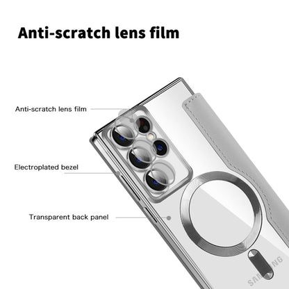 MagSafe Case for Samsung Galaxy S22 Ultra 5G S908, Techsuit, SmartMag Book, Gray