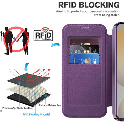 MagSafe Case for Samsung Galaxy S23 FE S711, Techsuit, SmartMag Book, Purple