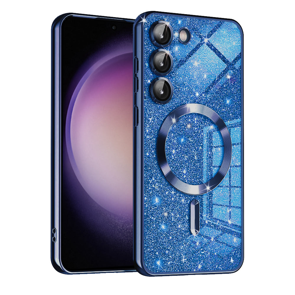 MagSafe Case for Samsung Galaxy S23 S911, Techsuit, Luxury Glitter, Dark Blue