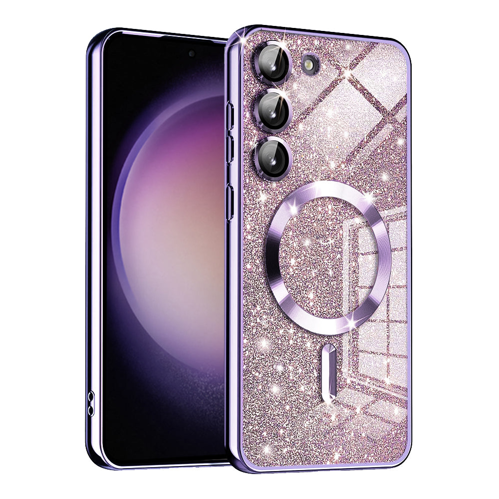 MagSafe Case for Samsung Galaxy S23 S911, Techsuit, Luxury Glitter, Light Purple