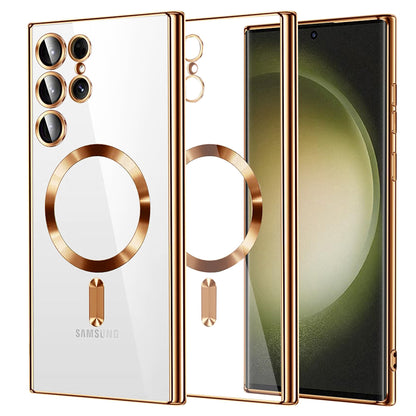 MagSafe Case for Samsung Galaxy S23 Ultra S918, Techsuit, Luxury Crystal, Gold