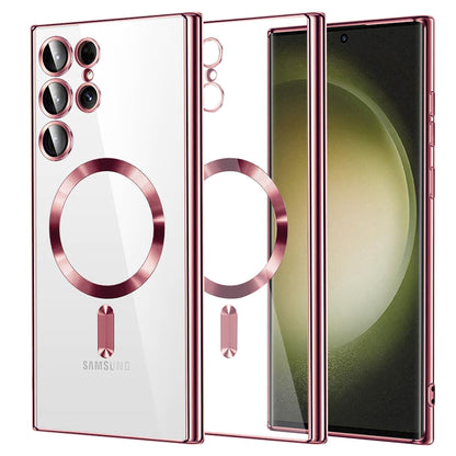 MagSafe Case for Samsung Galaxy S23 Ultra S918, Techsuit, Luxury Crystal, Pink