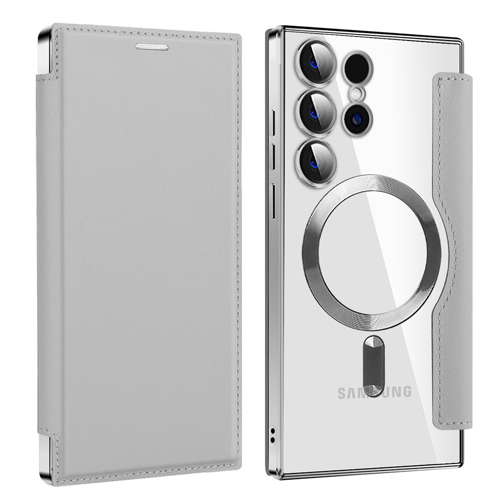 MagSafe Case for Samsung Galaxy S23 Ultra S918, Techsuit, SmartMag Book, Gray