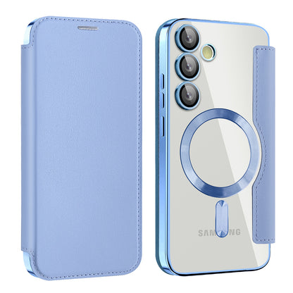 MagSafe Case for Samsung Galaxy S24 FE S721, Techsuit, SmartMag Book, Blue