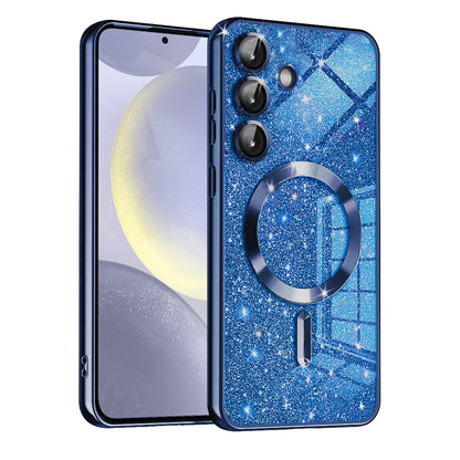 MagSafe Case for Samsung Galaxy S24+ S926, Techsuit, Luxury Glitter, Dark Blue