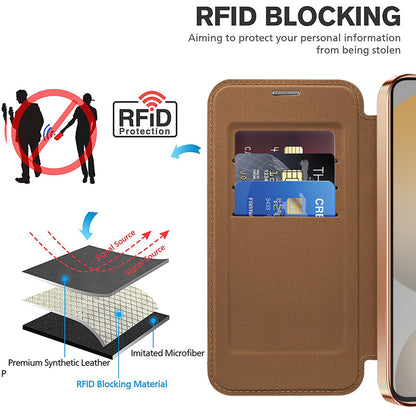 MagSafe Case for Samsung Galaxy S24+ S926, Techsuit, SmartMag Book, Brown