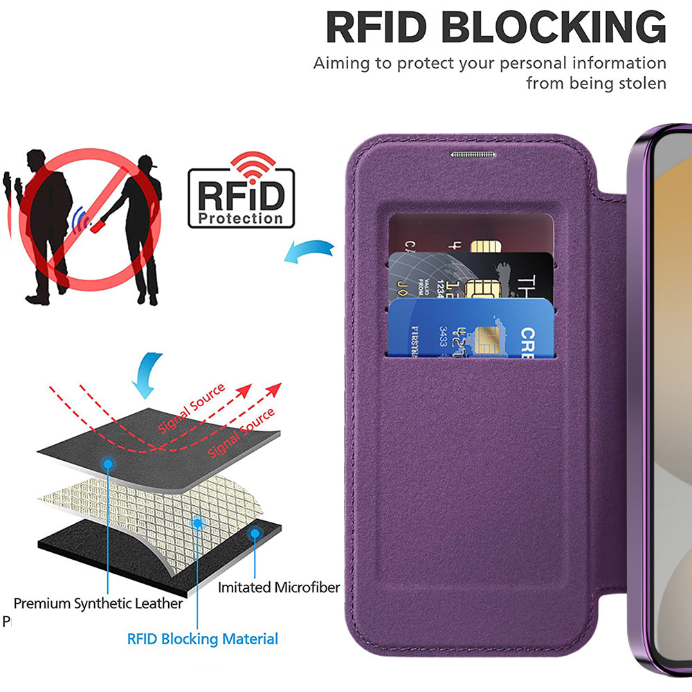 MagSafe Case for Samsung Galaxy S24+ S926, Techsuit, SmartMag Book, Purple
