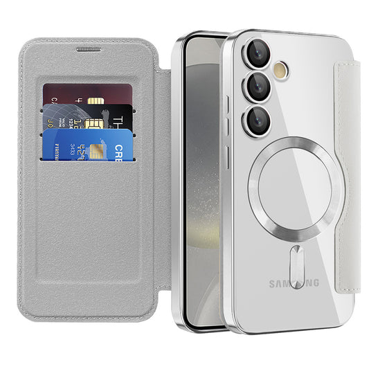 MagSafe Case for Samsung Galaxy S24 S921, Techsuit, SmartMag Book, Gray