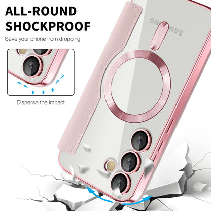 MagSafe Case for Samsung Galaxy S24 S921, Techsuit, SmartMag Book, Pink