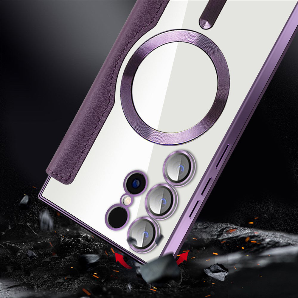 MagSafe Case for Samsung Galaxy S24 Ultra S928, Techsuit, SmartMag Book, Purple