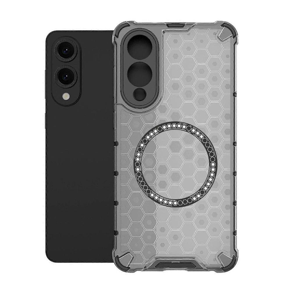 MagSafe Case for Samsung Galaxy S25 Edge S937, Techsuit, HoneyComb Shield, Black