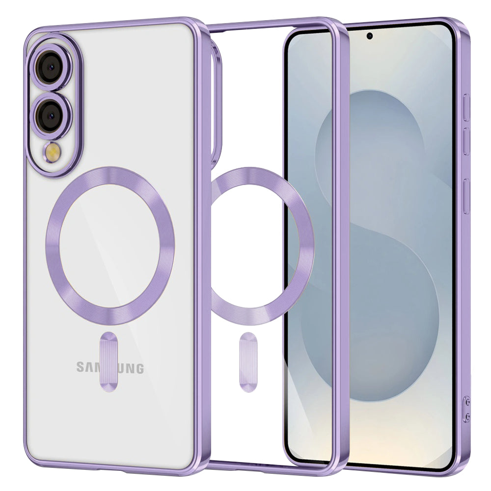 MagSafe Case for Samsung Galaxy S25 Edge S937, Techsuit, Luxury Crystal, Light Purple