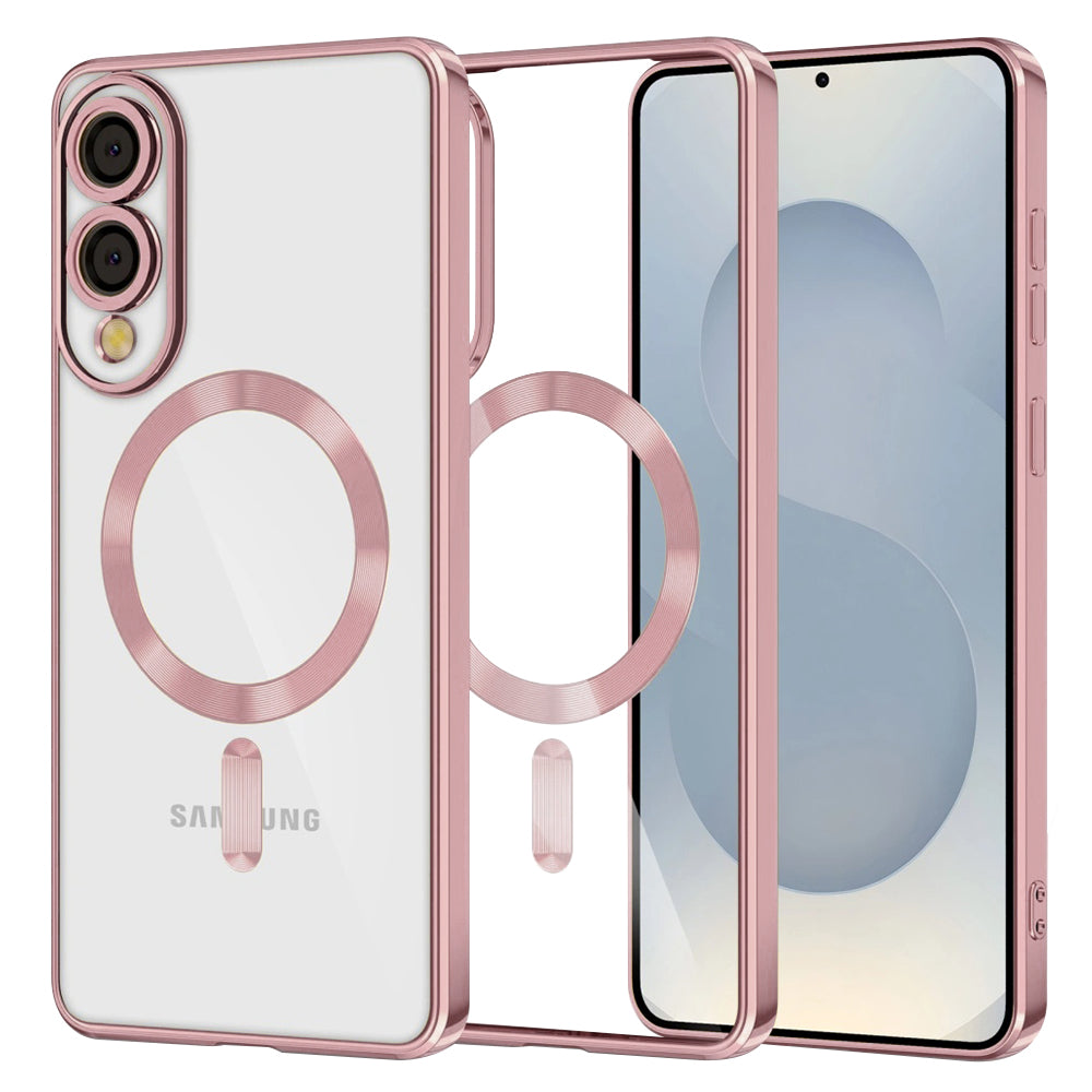 MagSafe Case for Samsung Galaxy S25 Edge S937, Techsuit, Luxury Crystal, Pink