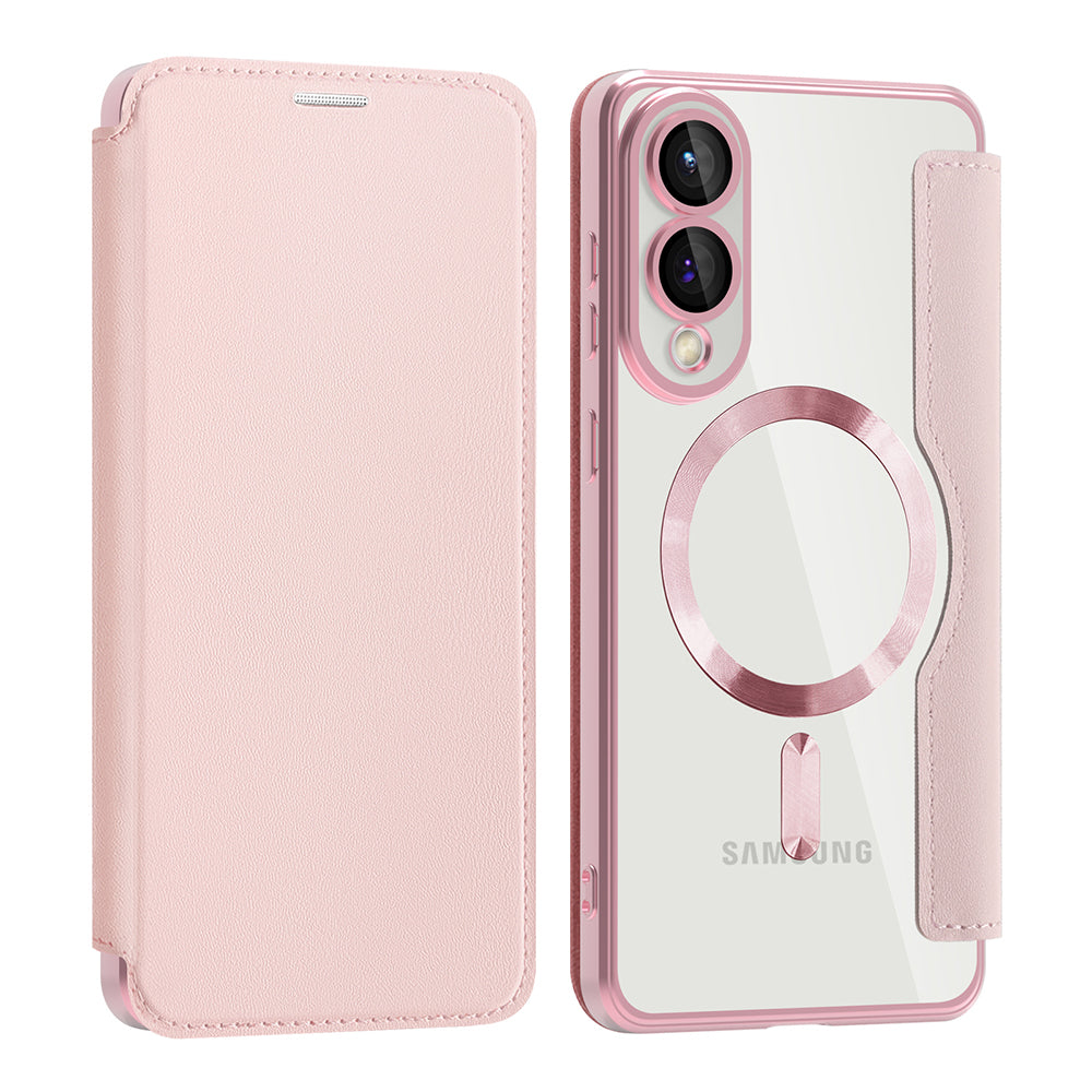 MagSafe Case for Samsung Galaxy S25 Edge S937, Techsuit, SmartMag Book, Pink