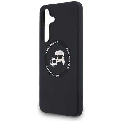 MagSafe Case for Samsung Galaxy S25 FE, Karl Lagerfeld, Silicone Karl & Choupette's Heads, Black