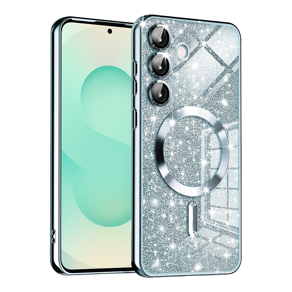 MagSafe Case for Samsung Galaxy S25+ S936, Techsuit, Luxury Glitter, Blue