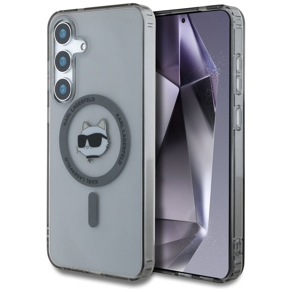 MagSafe Case for Samsung Galaxy S25 S931, Karl Lagerfeld, IML Choupette's Head, Black