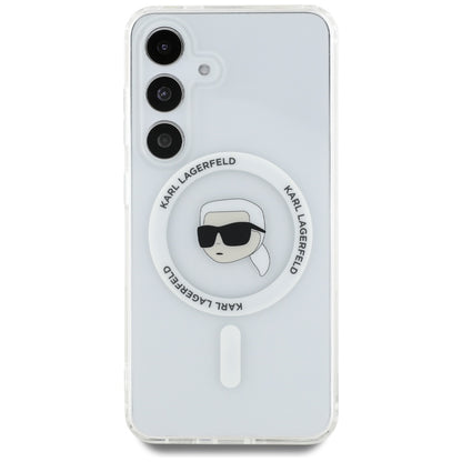 MagSafe Case for Samsung Galaxy S25 S931, Karl Lagerfeld, IML Karl's Head, White