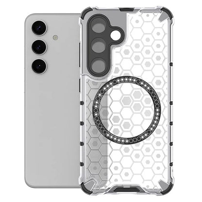 MagSafe Case for Samsung Galaxy S25 S931, Techsuit, HoneyComb Shield, White