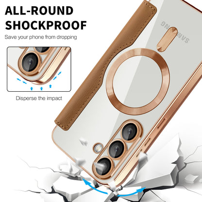 MagSafe Case for Samsung Galaxy S25 S931, Techsuit, SmartMag Book, Brown