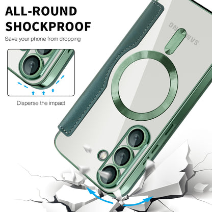 MagSafe Case for Samsung Galaxy S25 S931, Techsuit, SmartMag Book, Green