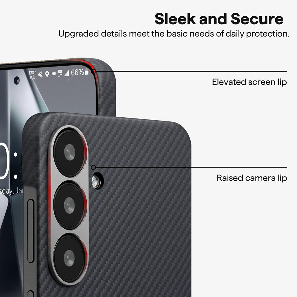 MagSafe Case for Samsung Galaxy S25 Ultra S938, Techsuit, Aramid Fiber, Black