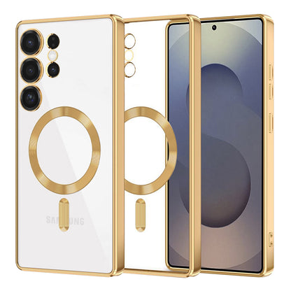 MagSafe Case for Samsung Galaxy S25 Ultra S938, Techsuit, Luxury Crystal, Gold