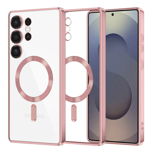 MagSafe Case for Samsung Galaxy S25 Ultra S938, Techsuit, Luxury Crystal, Pink