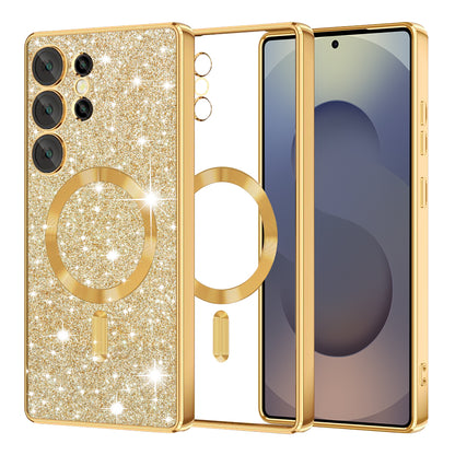 MagSafe Case for Samsung Galaxy S25 Ultra S938, Techsuit, Luxury Glitter, Gold
