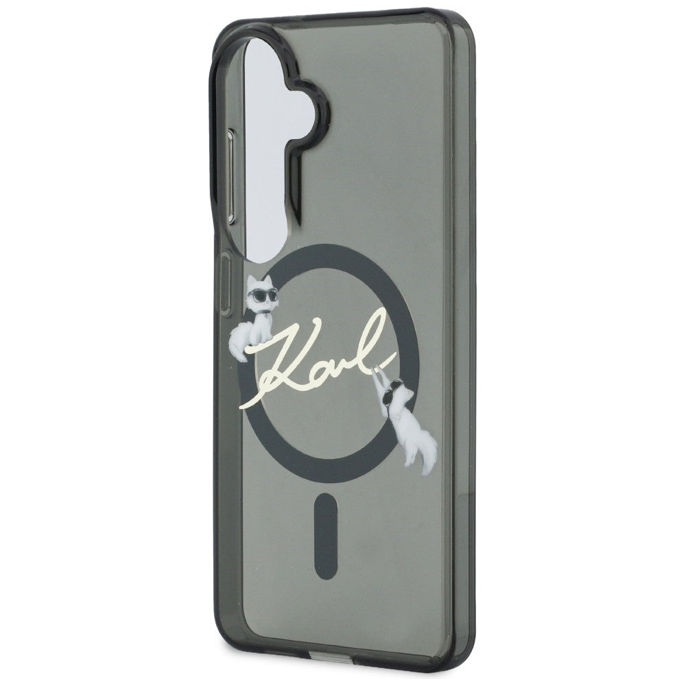 MagSafe Case for Samsung Galaxy S26 Plus S947, Karl Lagerfeld, IML Choupette Karl Script Logo, Black