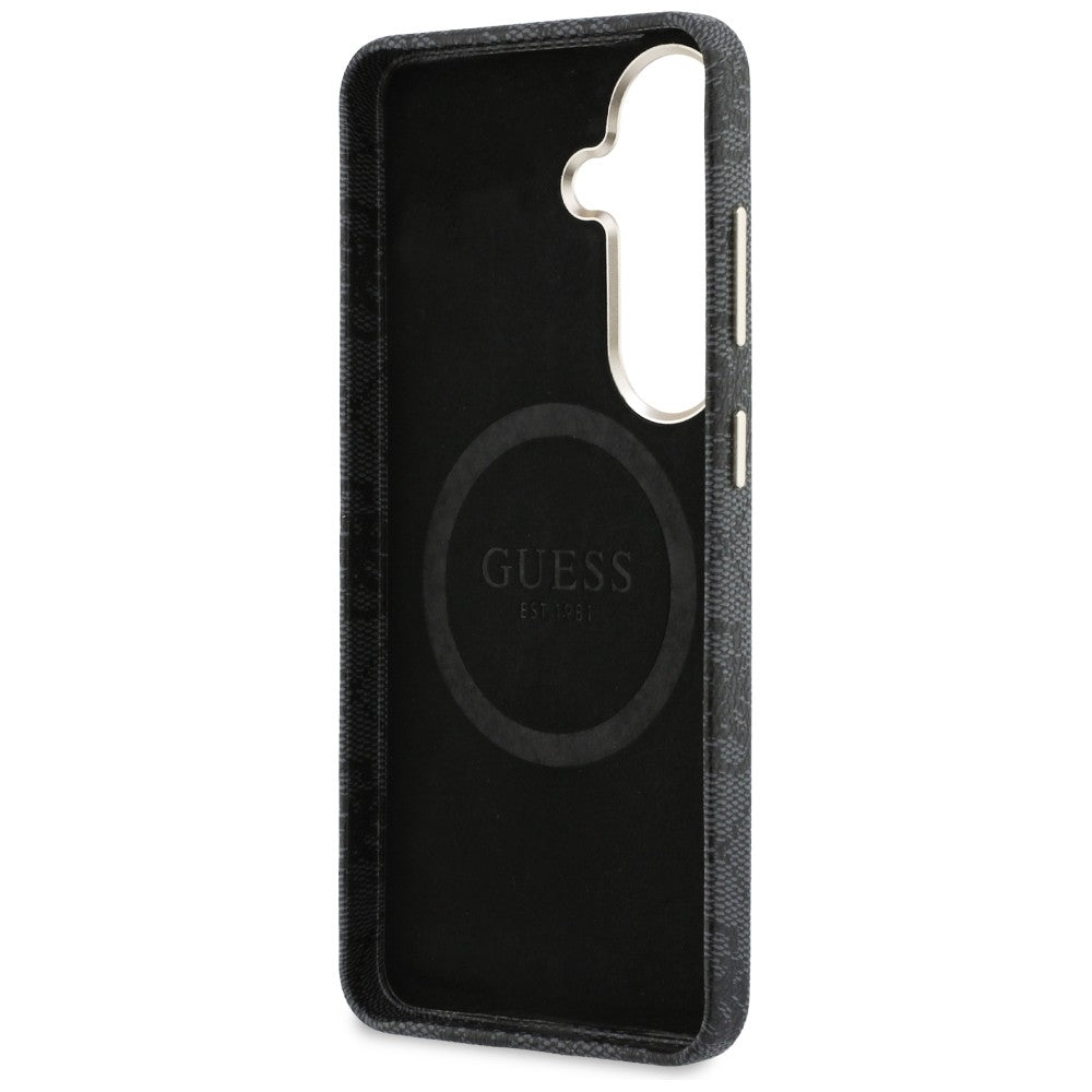 MagSafe Case for Samsung Galaxy S26 S942, Guess, 4G Script Logo, Black
