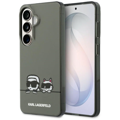 MagSafe Case for Samsung Galaxy S26 S942, Karl Lagerfeld, IML Karl & Choupette Peekaboo Logo, Black