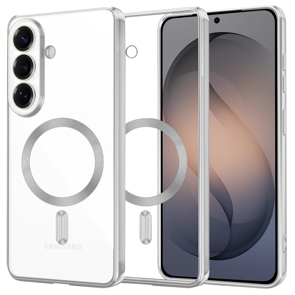 MagSafe Case for Samsung Galaxy S26 S942, Techsuit, Luxury Crystal, Silver