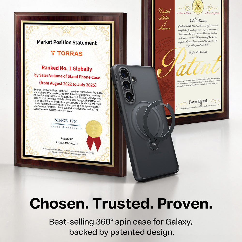 MagSafe Case for Samsung Galaxy S26, Torras, Ostand Spin, Black
