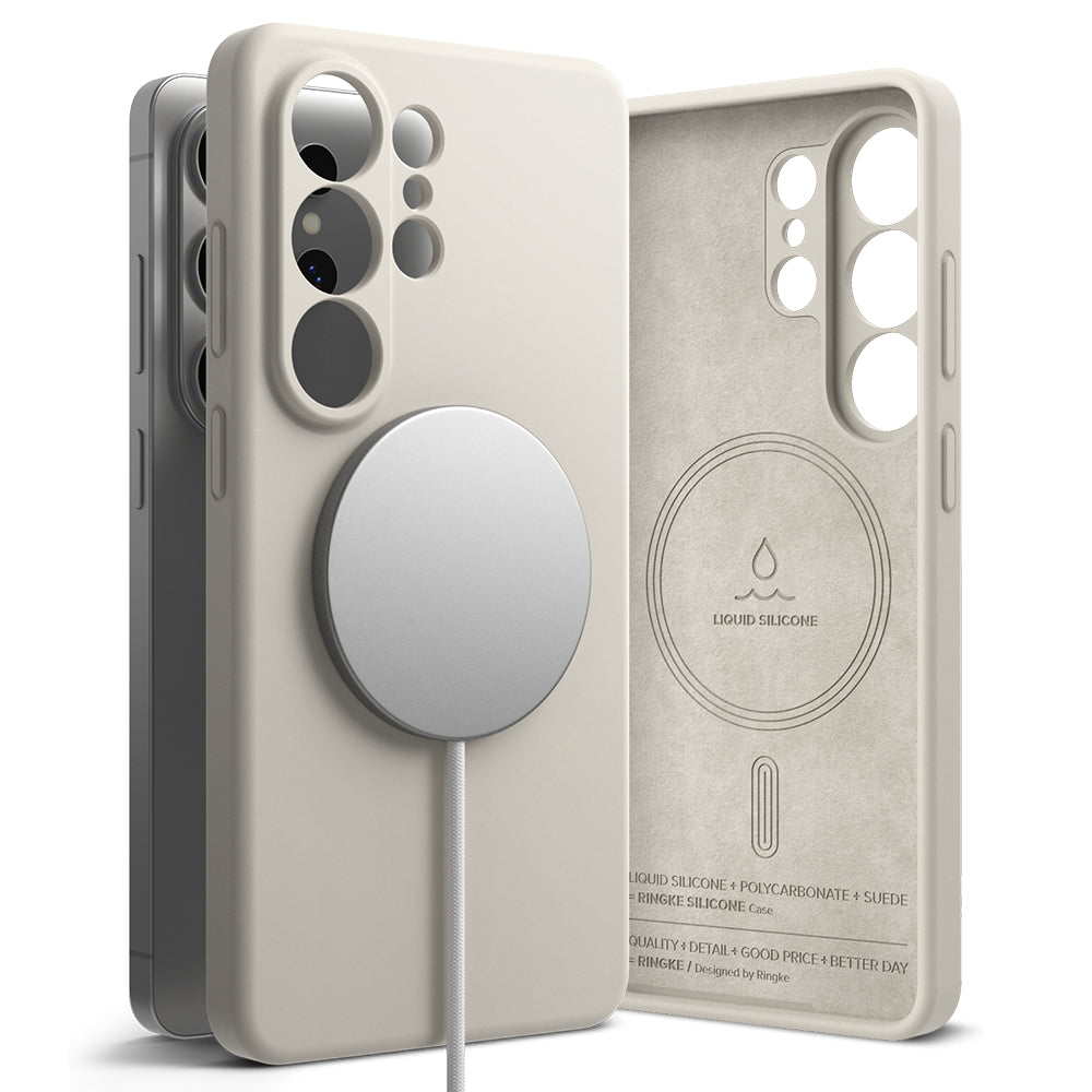 MagSafe Case for Samsung Galaxy S26 Ultra S948, Ringke, Silicone, Cream
