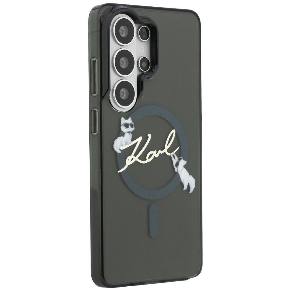 MagSafe Case for Samsung Galaxy S26 Ultra S948, Karl Lagerfeld, IML Choupette Karl Script Logo, Black