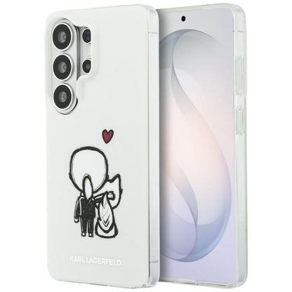 MagSafe Case for Samsung Galaxy S26 Ultra S948, Karl Lagerfeld, IML Karl & Choupette Back Logo, White