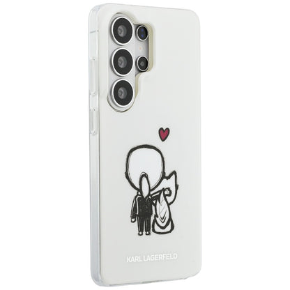 MagSafe Case for Samsung Galaxy S26 Ultra S948, Karl Lagerfeld, IML Karl & Choupette Back Logo, White